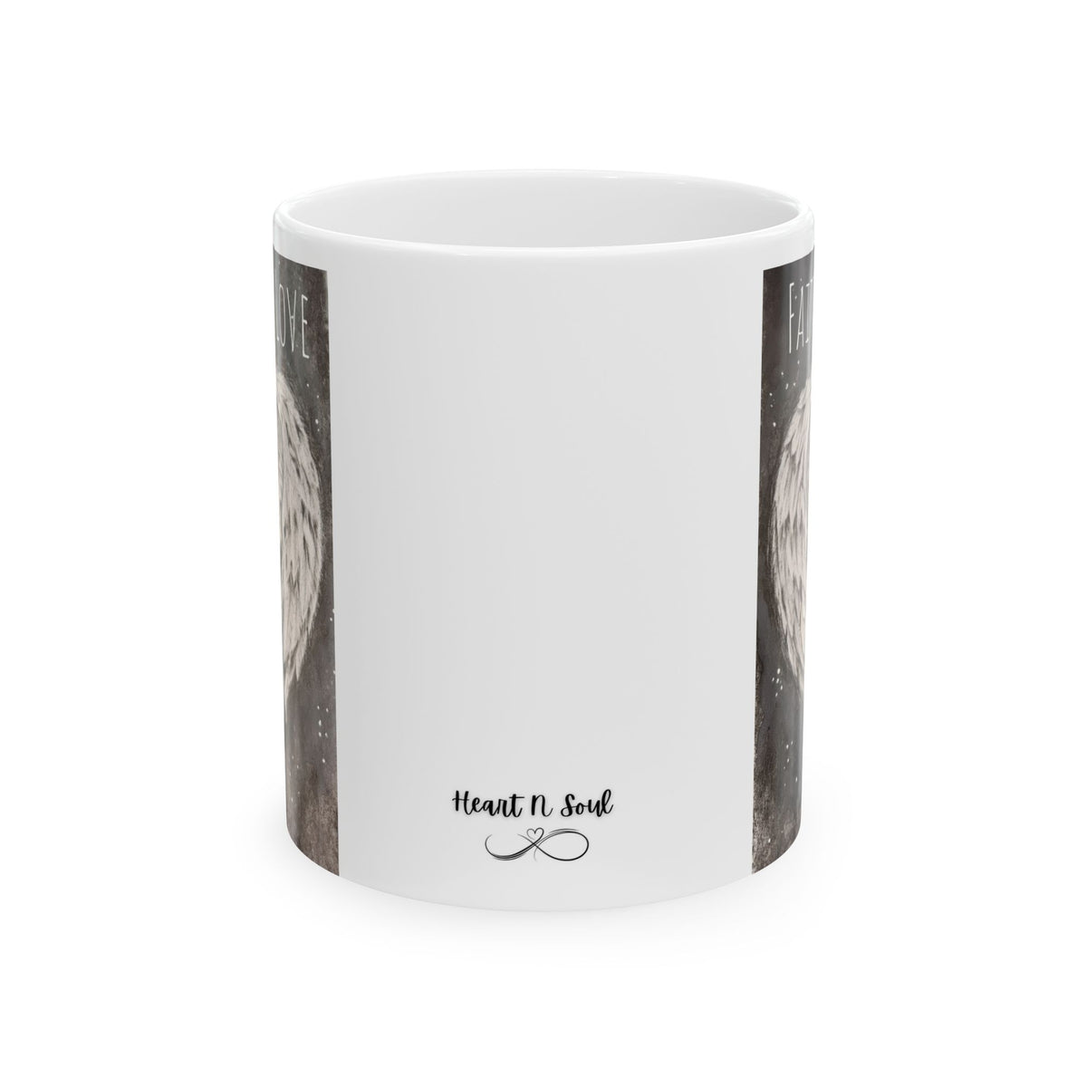 Angel Wings Ceramic Mug — "Faith, Hope & Love" Inspirational Coffee Cup (11oz/15oz)