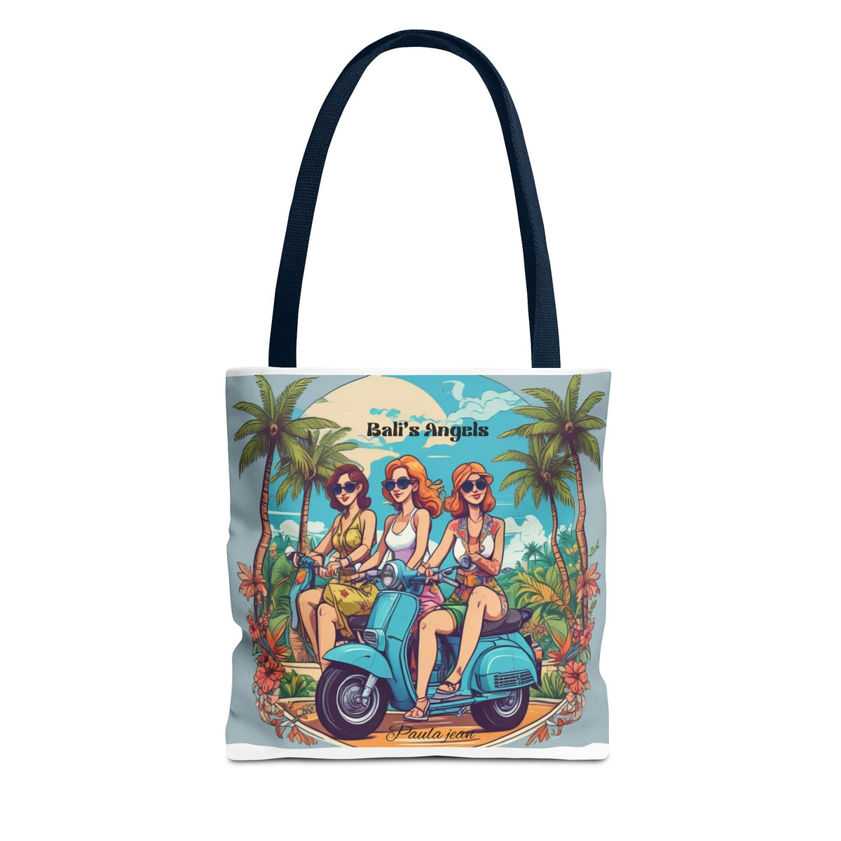 Tote Bag — "Bali’s Angels" Vintage Scooter Beach Tote