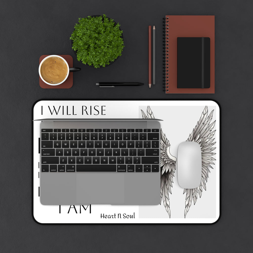 I Believe Angel Wings Desk Mat — Motivational Affirmation Mouse Pad for Inspiration & Self-Worth