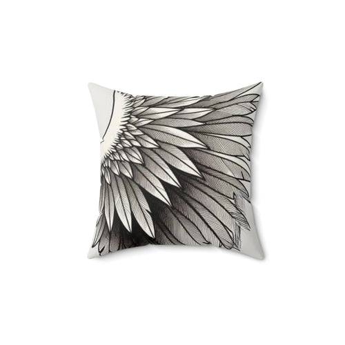 Angel Wing Suede Square Pillow