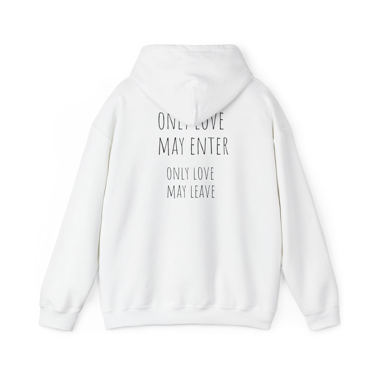 Heart N Soul Hoodie — Floral Heart Graphic with “Only Love May Enter” Back Quote
