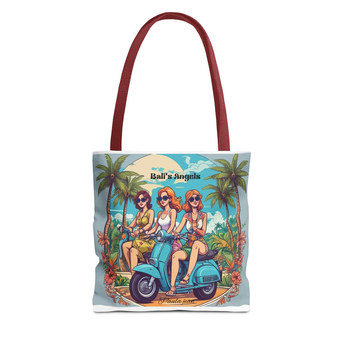 Tote Bag — "Bali’s Angels" Vintage Scooter Beach Tote