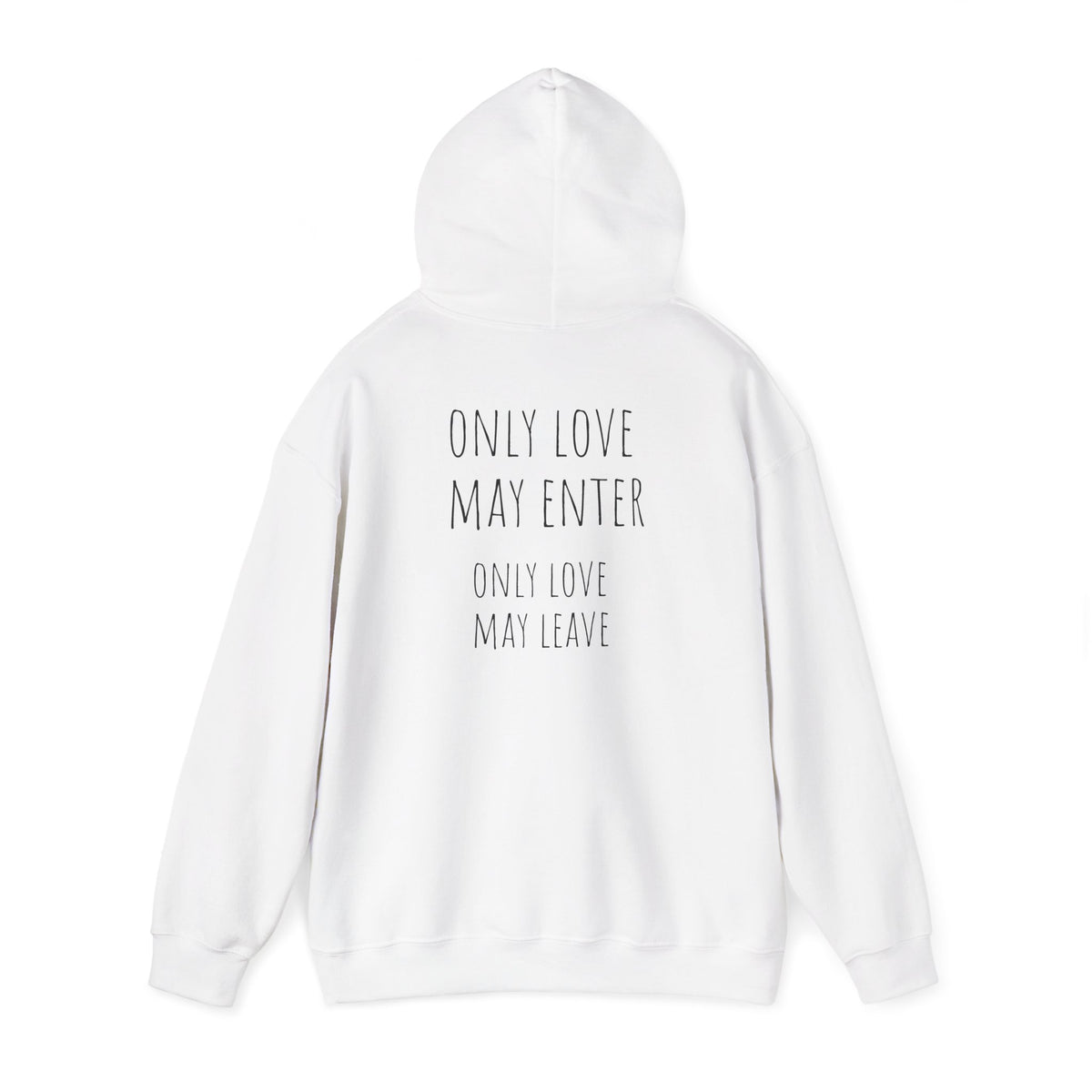Heart N Soul Hoodie — Floral Heart Graphic with “Only Love May Enter” Back Quote
