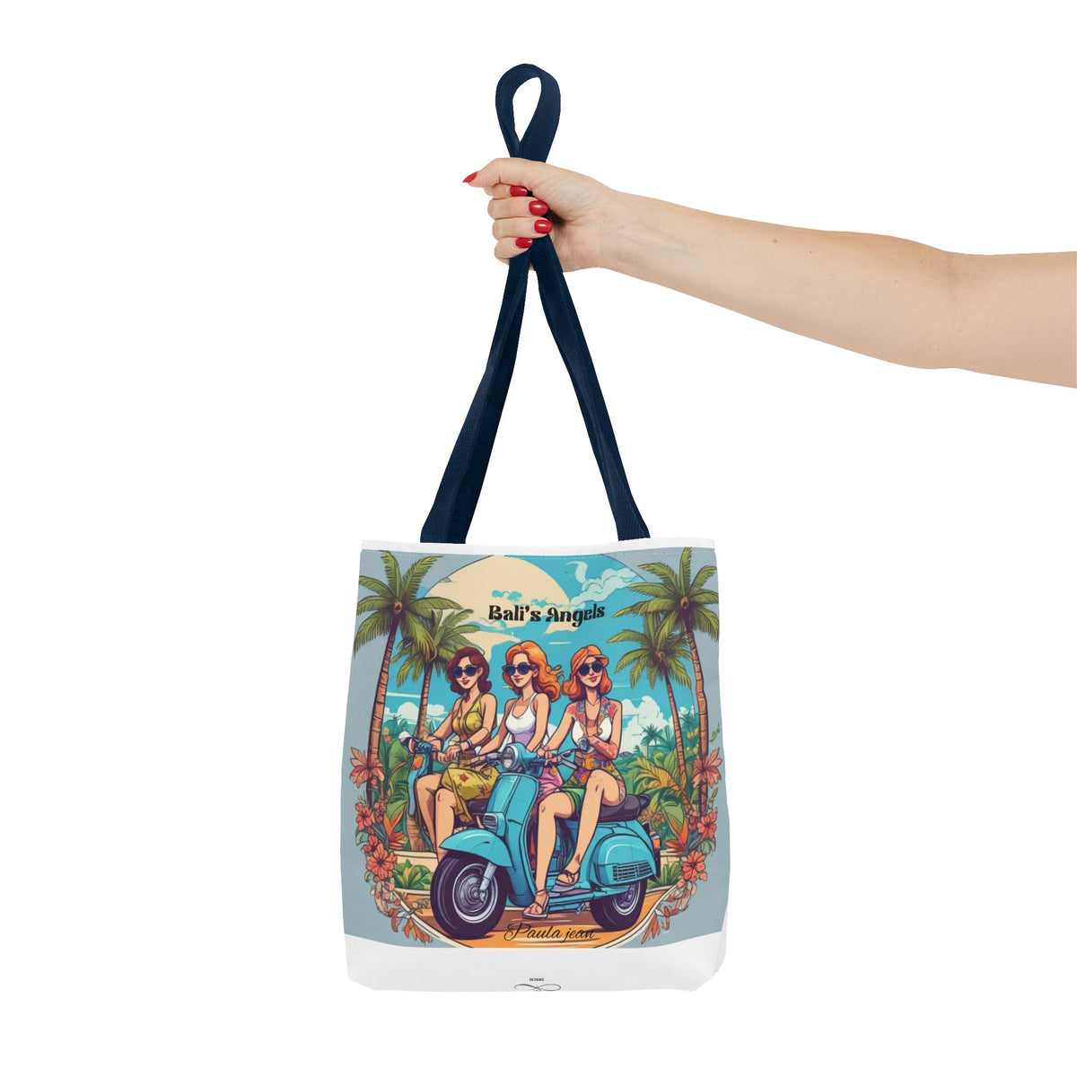 Tote Bag — "Bali’s Angels" Vintage Scooter Beach Tote