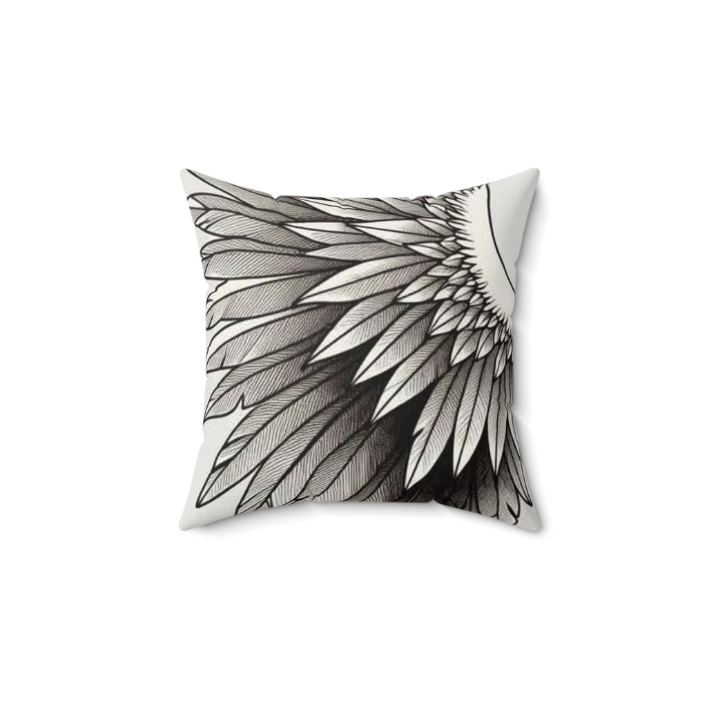 Angel Wing Suede Square Pillow